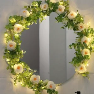 Artificial Eucalyptus Garlands With Flowers