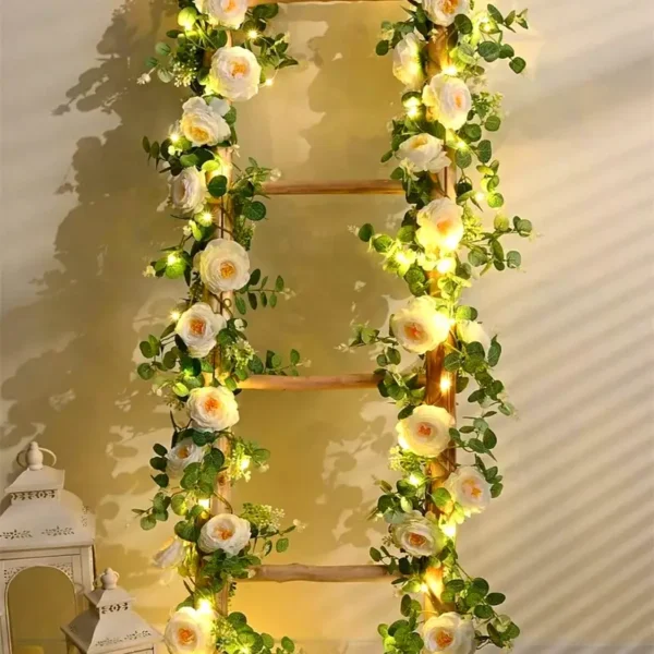 Artificial Eucalyptus Garlands With Flowers - Image 2