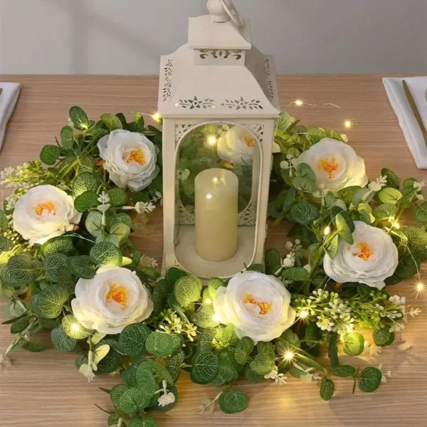 Artificial Eucalyptus Garlands With Flowers - Image 4