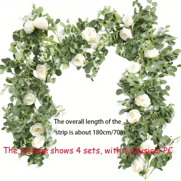 Artificial Eucalyptus Garlands With Flowers - Image 6
