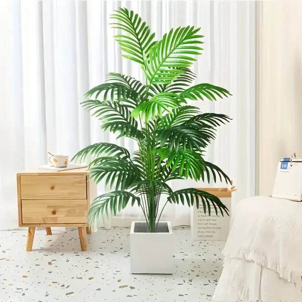Artificial Palm Plant with 24 Leaves - 91.95cm Tropical Tree for Indoor & Outdoor Decor - Image 2