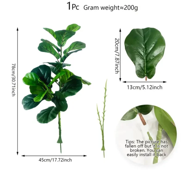 Artificial Green Plant, 30.71 inches/78 cm - Image 3