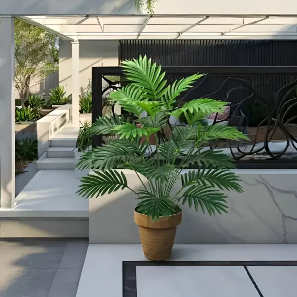 Artificial Palm Plant with 24 Leaves - 91.95cm Tropical Tree for Indoor & Outdoor Decor - Image 3